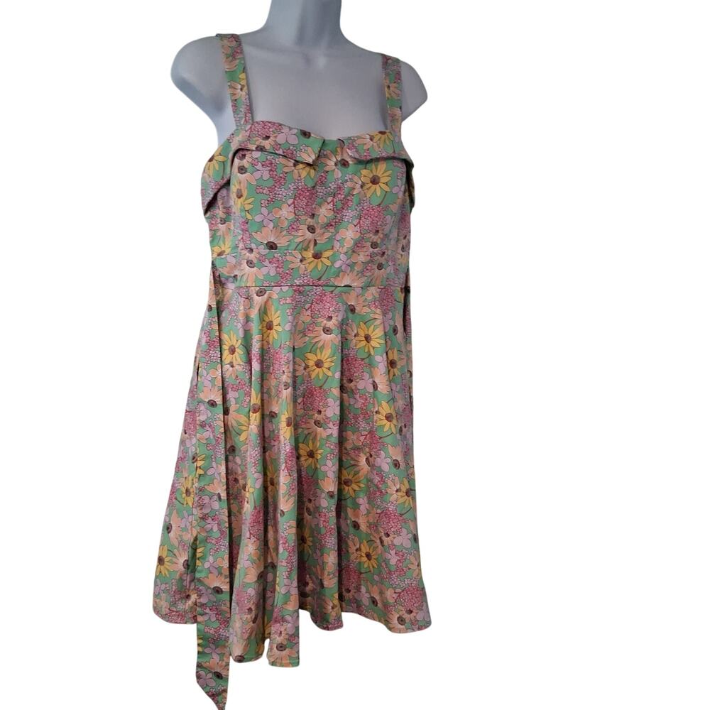 Eva Rose dress womens XL USA floral retro pockets Rockabilly